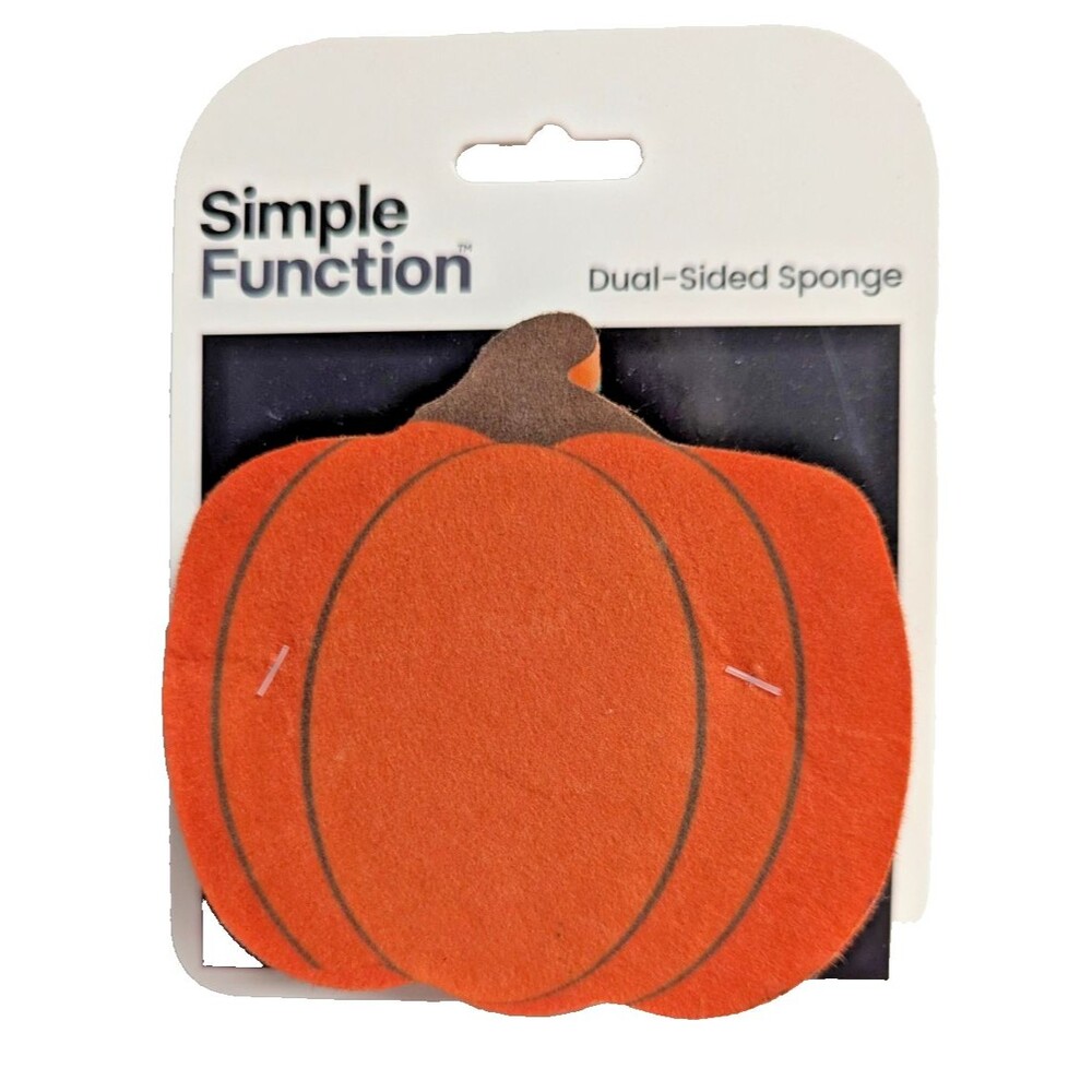 Orange Pumpkin Dual-Sided Sponge Scrubber Non-Scratch 4 x 3.5 x 1-inch Kitchen